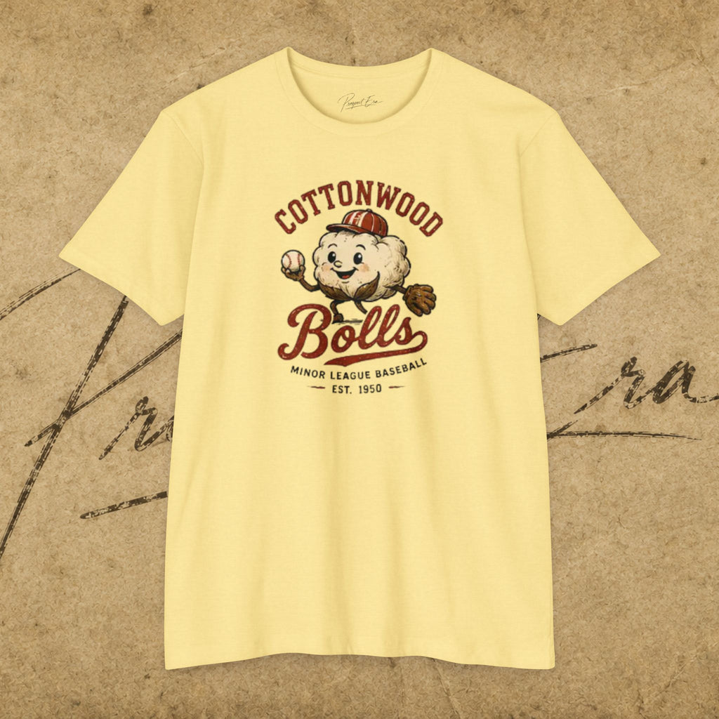 Cottonwood Balls Vintage Baseball T-Shirt — Retro Mascot Tee