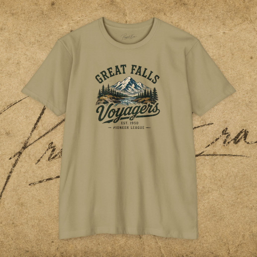 Great Falls Voyagers Mountain T-Shirt — Vintage Outdoor Adventure Tee